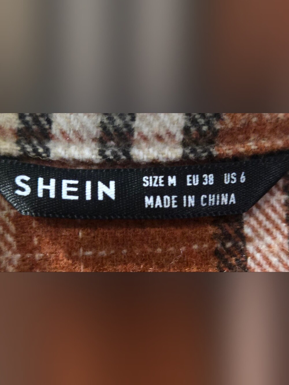 Rust Plaid Cropped Utility Shacket - Picture 3 of 6